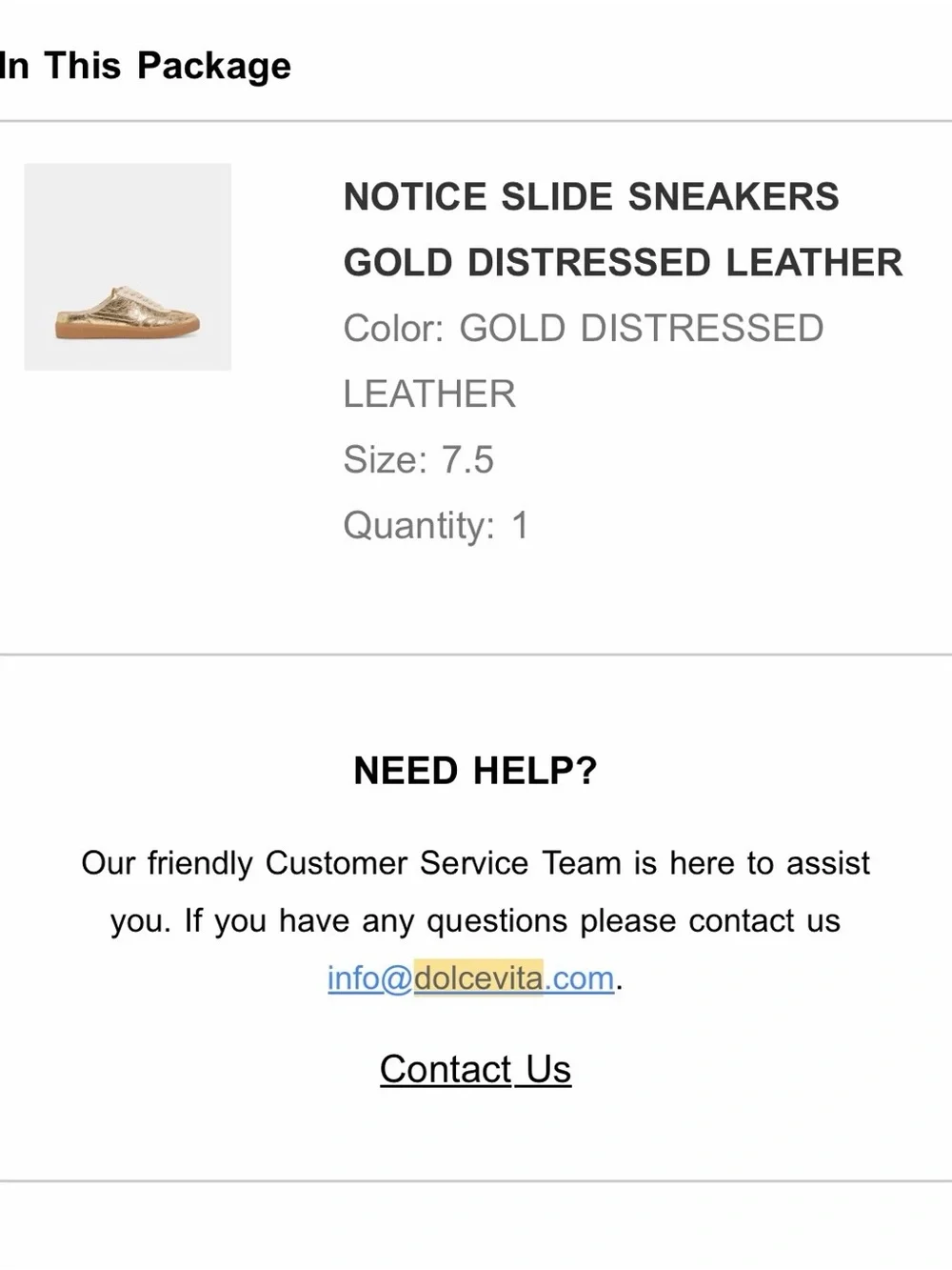 Dolce Vita Slide Sneakers Gold Distressed Leather Size 7.5